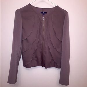 Gap ruffle chiffon zip Moto jacket